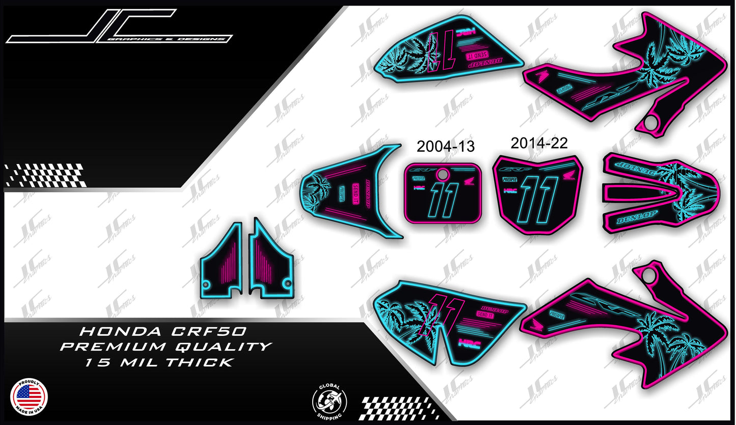 Honda CRF50 Palm Trees Neon Lights