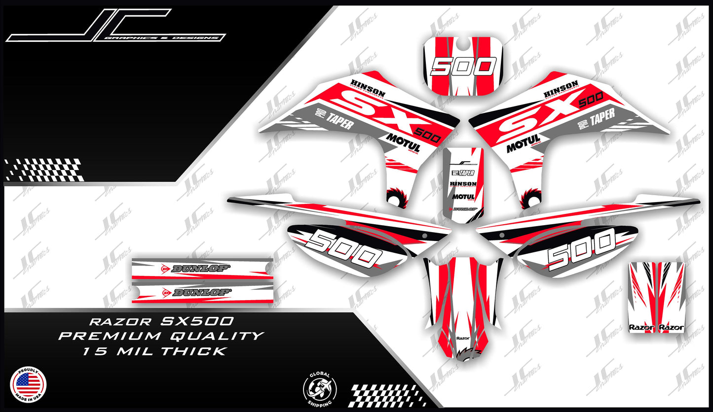 Razor SX500 White Red Grey