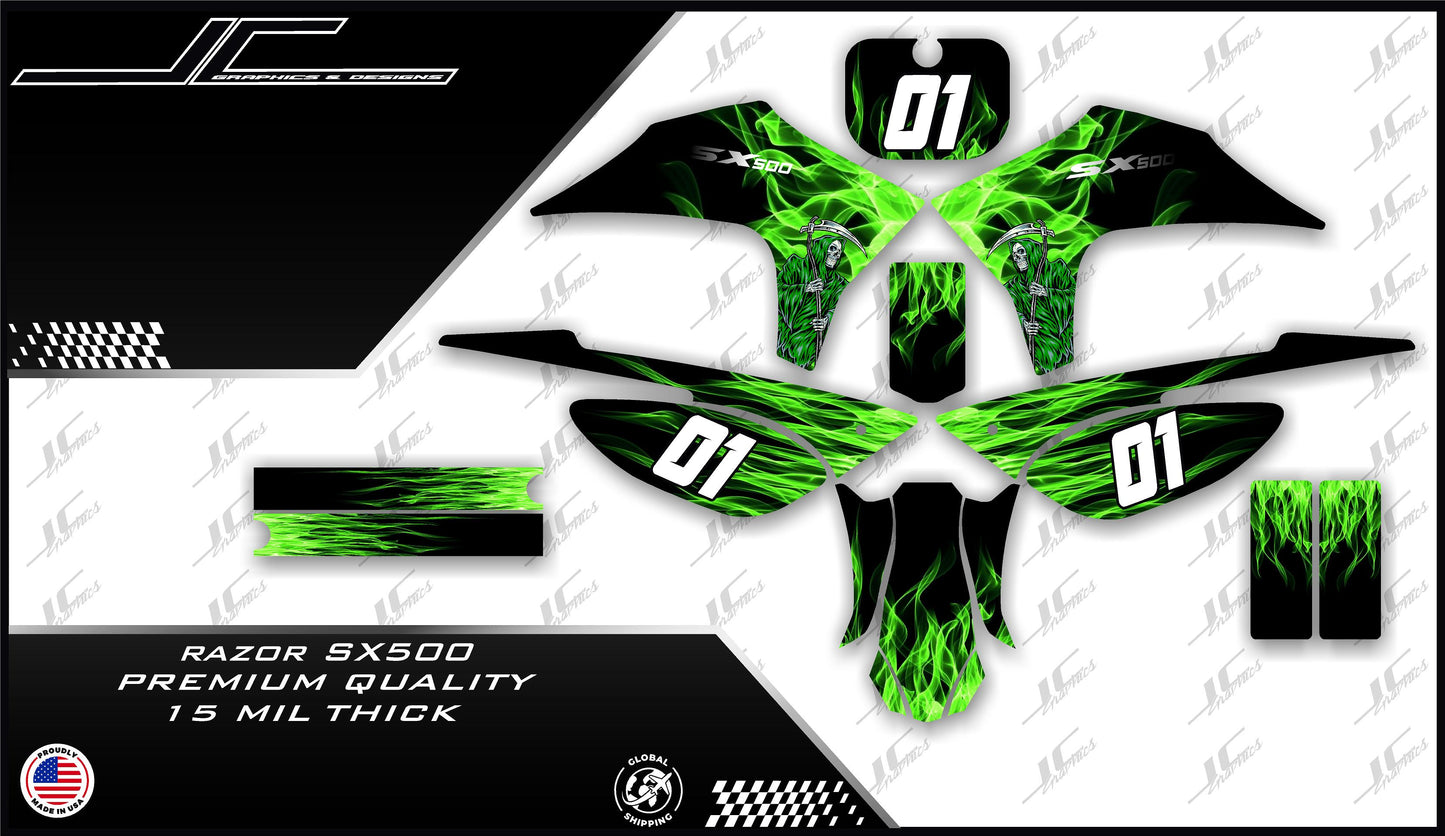 Razor SX500 Green Flames
