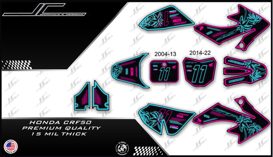 Honda CRF50 Palm Trees Neon Lights