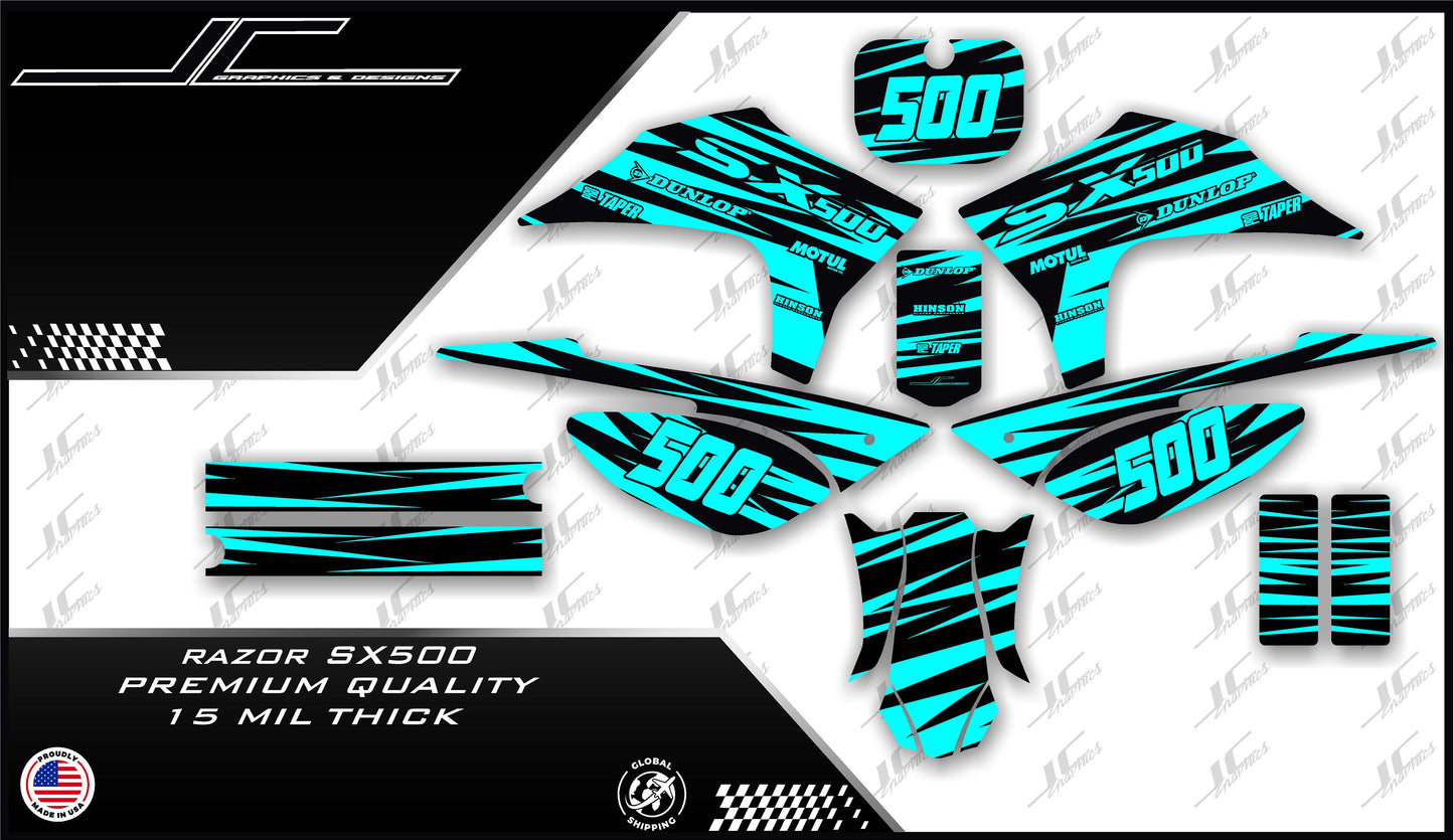 Razor SX500 Teal Lines